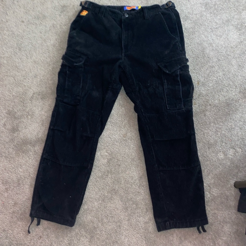 Black Corduroy Cargo Pants